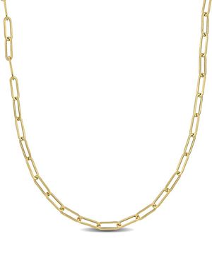 Italian Gold 14K Paperclip Chain Necklace - Natural