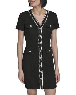 KARL LAGERFELD Tweed Boyfriend Dress - Black