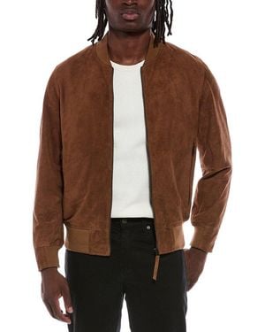 Blank NYC Suede Bomber Jacket - Brown