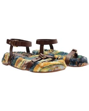 FARM Rio Double Loop Buckle Leather Flat - Multicolour