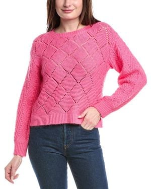 525 America Pointelle Lofty Wool-Blend Pullover - Pink