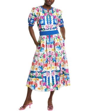 Tahari Ziggy Floral Print Dress - Blue