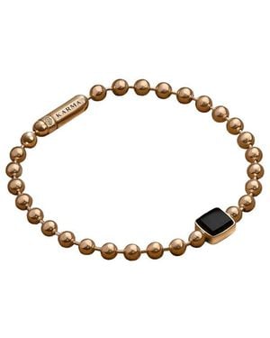 Karma and Luck 18K Plated Onyx Magnetic Bracelet - Metallic