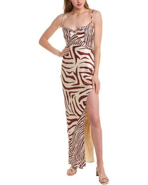 Nicholas Ariah Cowl Draped Midi Dress - Red