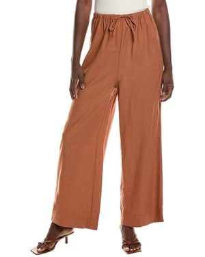 WeWoreWhat Tie-waist Linen-blend Pant - Brown