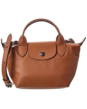 Longchamp Le Pliage Xtra Xs Leather Handbag - Brown