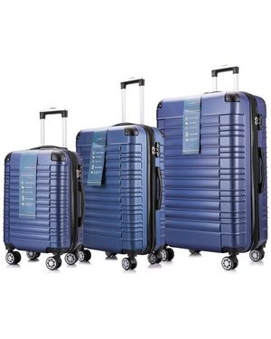 Bronco Polo Evolution 3pc Lightweight Hardside Expandable Luggage Set - Blue