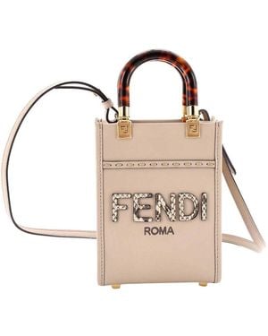 Fendi Sunshine Shopper Tote With Snakeskin Mini (authentic Pre-loved) - Multicolor