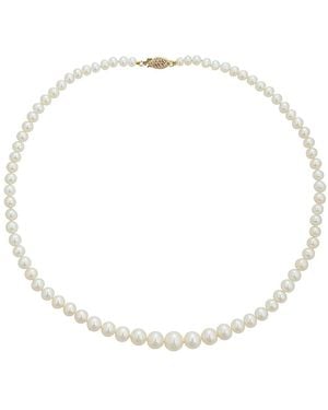 Belpearl 14k 9.5-5mm Pearl Necklace - Natural