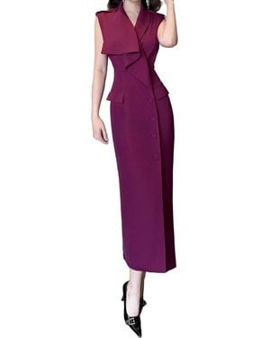BURRYCO Short Sleeve Midi Dress - Purple