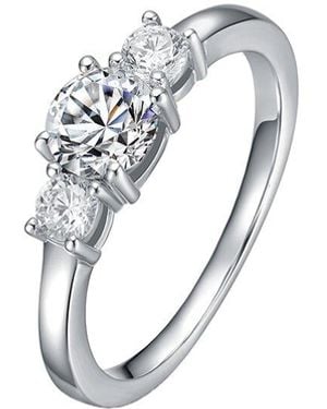 Genevive Jewelry Silver Cz Ring - White