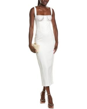 Paris Georgia Basics Micah Linen-Blend Midi Dress - White