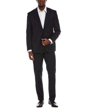 Canali 2Pc Wool Suit With Flat Front Pant - Black
