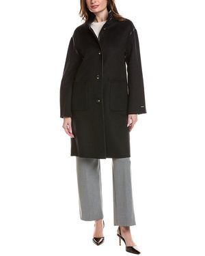 Tahari Sydney Long Wool-Blend Coat - Black