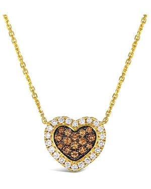 Le Vian Chocolate Hearts 14k 0.64 Ct. Tw. Diamond Heart Adjustable Necklace - Metallic