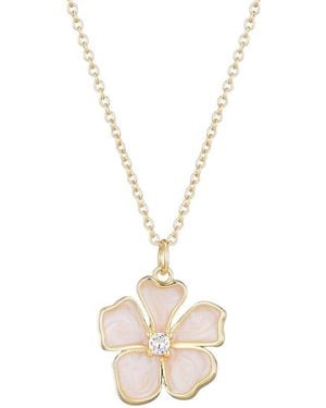 Adornia 14K Plated Flower Necklace - Metallic