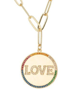 Eye Candy LA The Luxe Collection Titanium Cz Wendy Necklace - Metallic