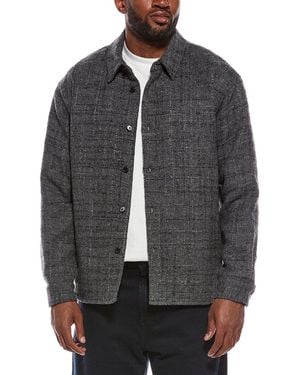 FRAME Tweed Wool-Blend Overshirt - Grey