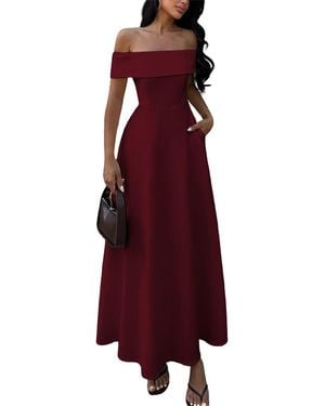 Luna Tuccini Off-The-Shoulder Maxi Dress - Red