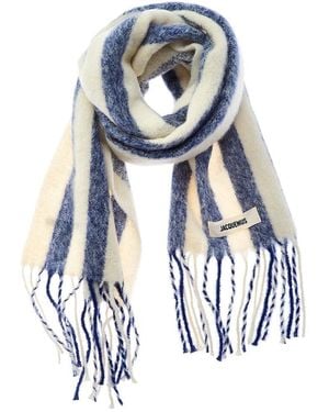 Jacquemus The Carro Mohair & Wool-Blend Scarf - White