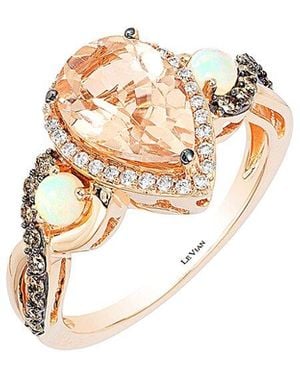 Le Vian Le Vian Peach Morganite 14k Rose Gold 1.82 Ct. Tw. Diamond & Gemstone Ring - White