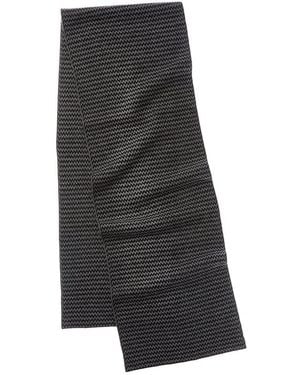 Portolano Knit Zigzag Cashmere Blend Scarf - Black