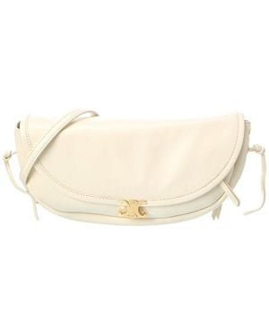 Celine Half Moon Little Leather Shoulder Bag - Natural