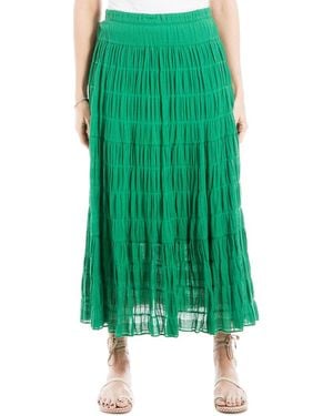 Max Studio Tiered Maxi Skirt - Green