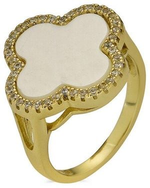 Belpearl Silver Pearl Cz Ring - Metallic