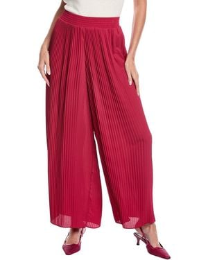 Nicole Miller Accordion Pleated Pant - Red