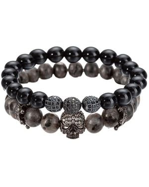 Eye Candy LA Josiah Stackable Bracelet - Black