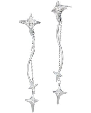 Savvy Cie Cz Drop Earrings - White