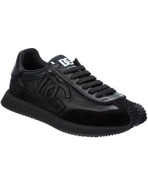Dolce & Gabbana Cushion Leather & Suede Sneaker - Black