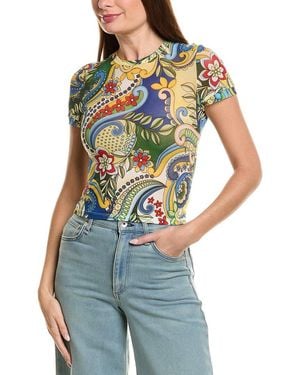 Alice + Olivia Tess Crew Neck T-Shirt - Blue
