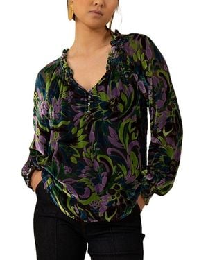 Hale Bob Charleigh Silk-Blend Top - Black