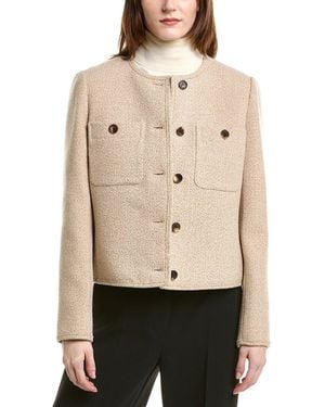 Lafayette 148 New York Patch Pocket Wool Jacket - Natural