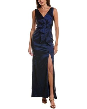 Adrianna Papell Taffeta Bow Gown - Blue