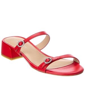 Stuart Weitzman Ginger Xtal Block 35 Leather Sandal - Pink