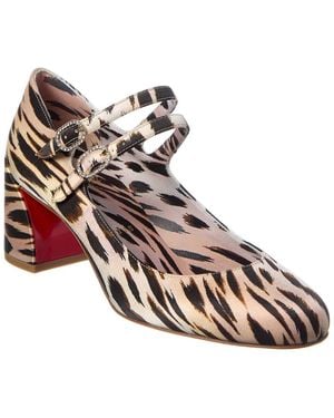 Christian Louboutin Miss Jane 55 Silk Pump - Natural