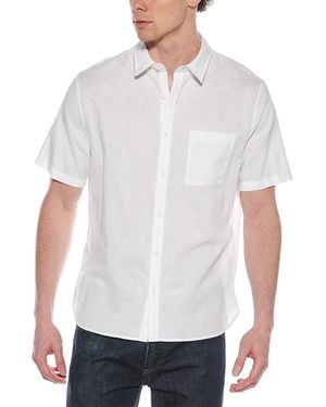 Vince Linen-Blend Button-Down Shirt - White