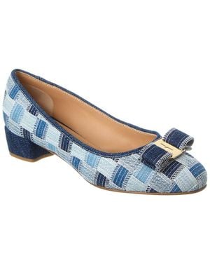Ferragamo Varina Denim Pump - Blue