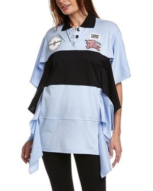 Burberry Silk-Trim Polo Shirt - White