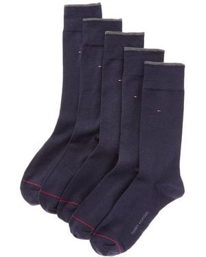 Tommy Hilfiger 5Pk Solid Dress Crew Socks - Blue