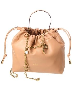 Chloé Icon Mini Leather Bucket Bag - Natural