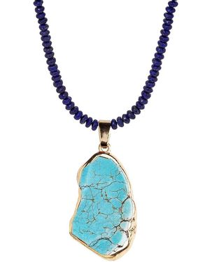 Liv Oliver 18K Plated 50.20 Ct. Tw. Sapphire, Necklace - Blue