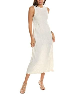 Helmut Lang Crush Wool-blend Midi Dress - White