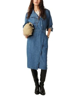 Ba&sh Wakie Linen-Blend Dress - Blue
