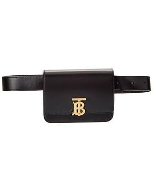 Burberry Dnu Tb Leather Belt Bag (Authentic Pre-Owned) - Black