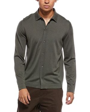 Vince Knit Wool & Cashmere-Blend Shirt - Gray