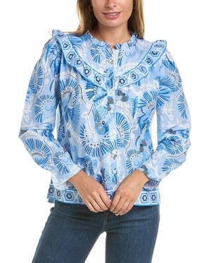 Sail To Sable Ruffle Top - Blue